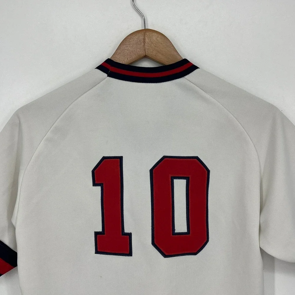 Vintage California Angels Youth Baseball Jersey White Red Navy Number #10 XL